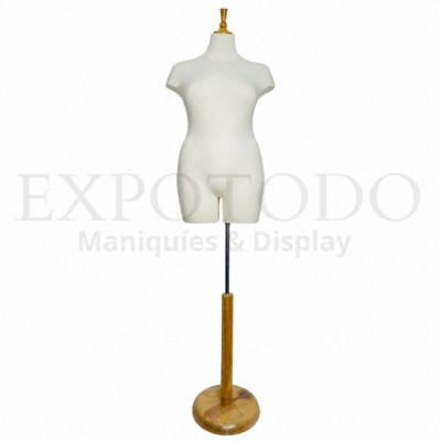 Busto talla extra beige base de madera