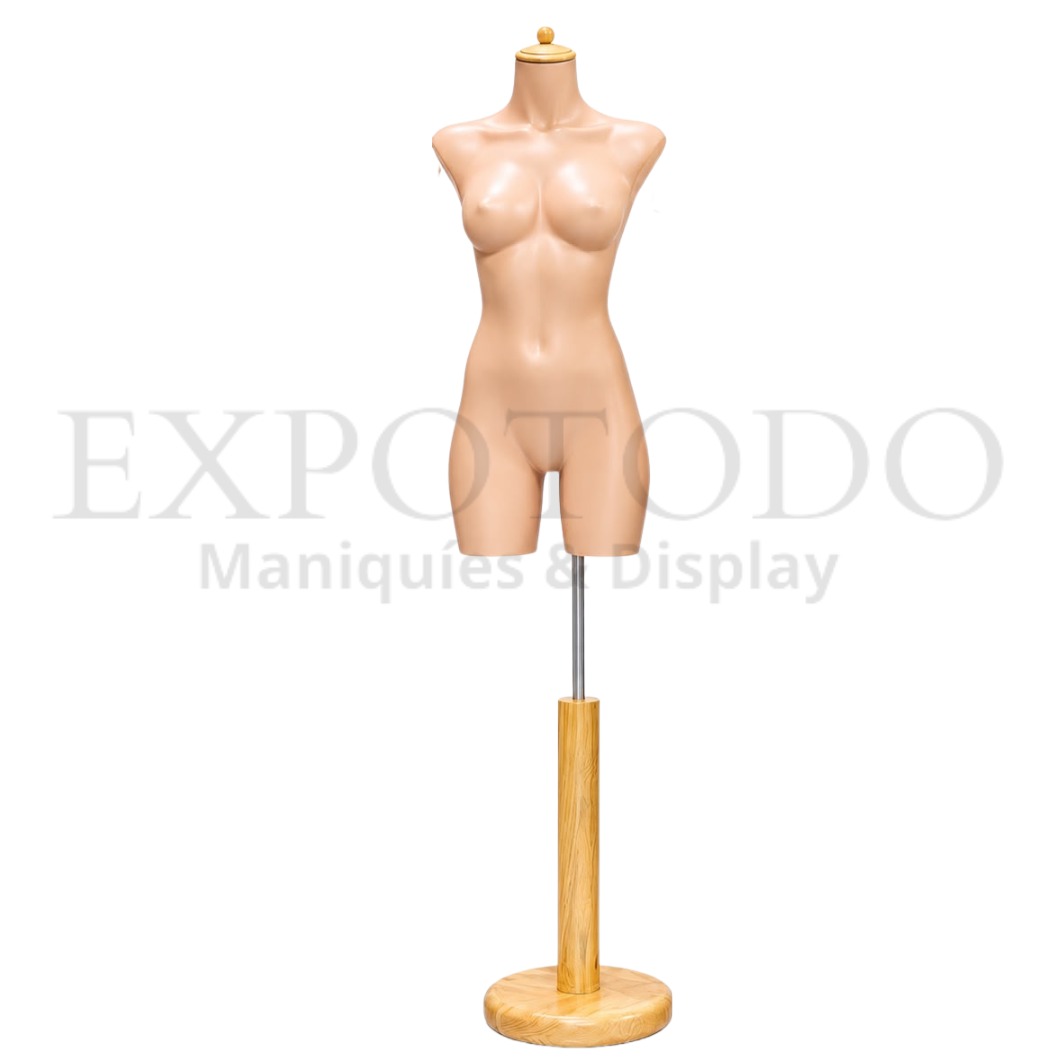 Caderon de dama piel, base madera