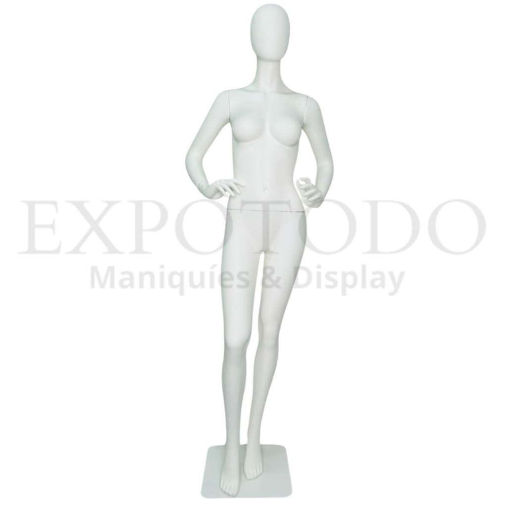 Dama fibra de vidrio blanco mate