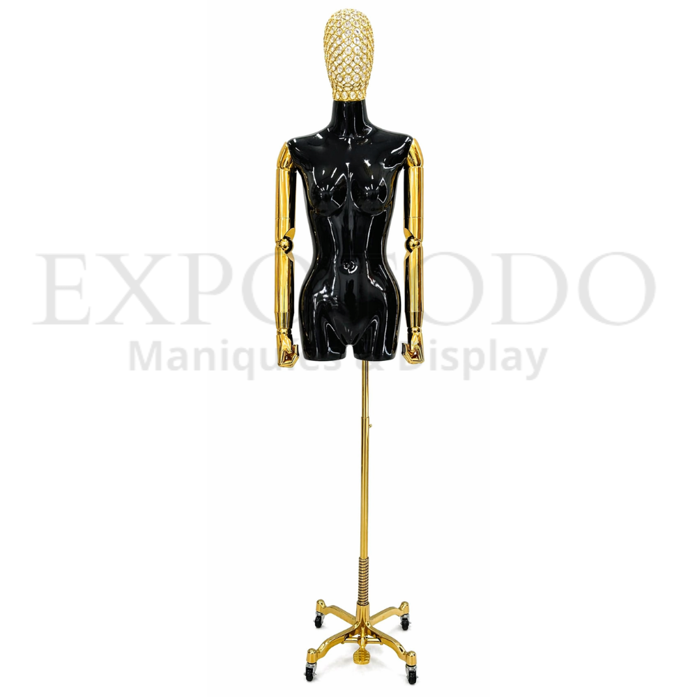 Busto Articulado de dama Oro/ Negro