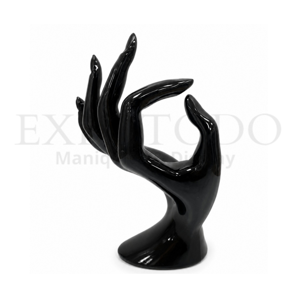Mano Joyería Acrílico Negro