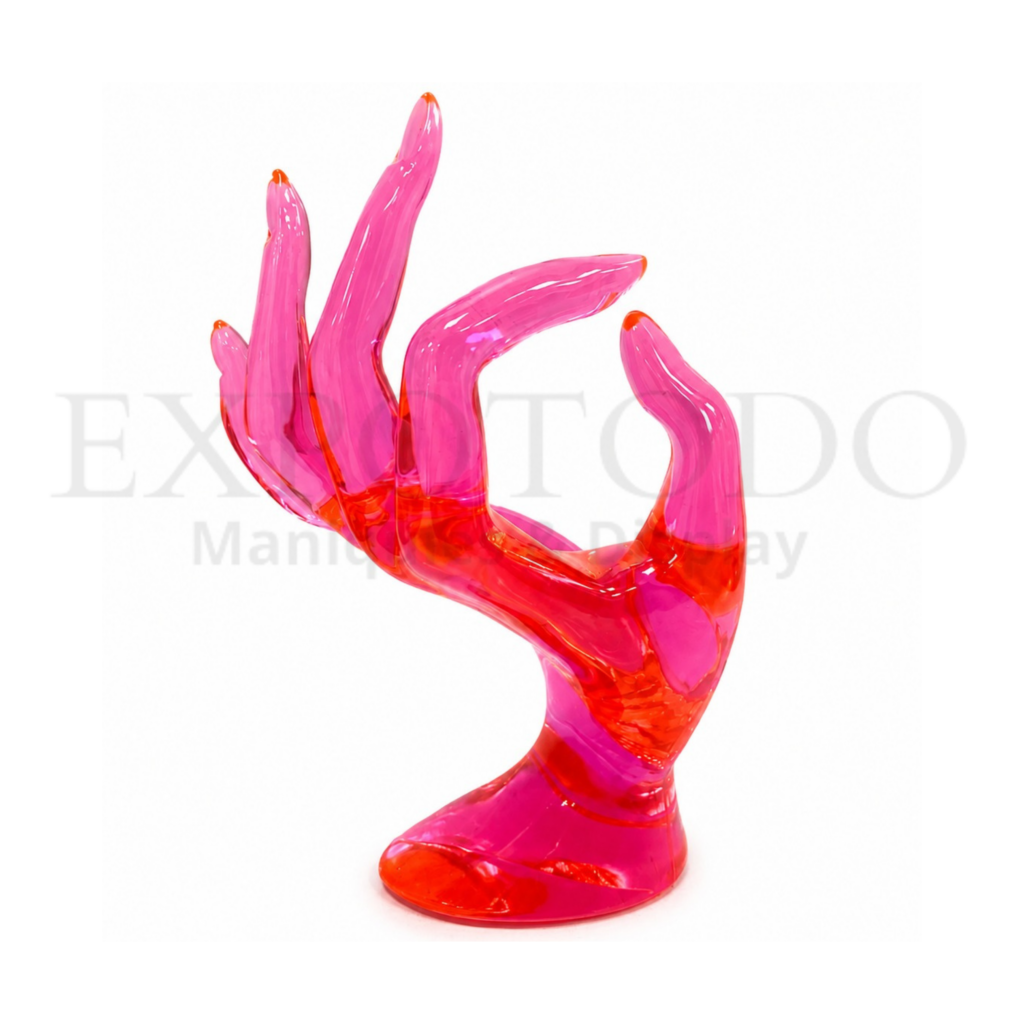 Mano Joyería Acrílico Rosa