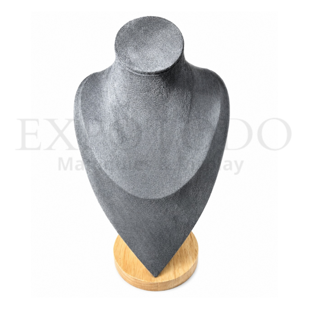 Cuello para Cadena Gris Base de Madera