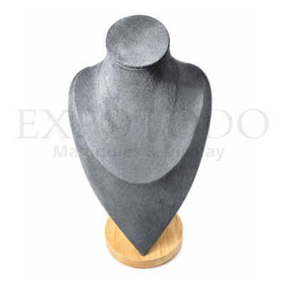 Cuello para Cadena Gris Base de Madera