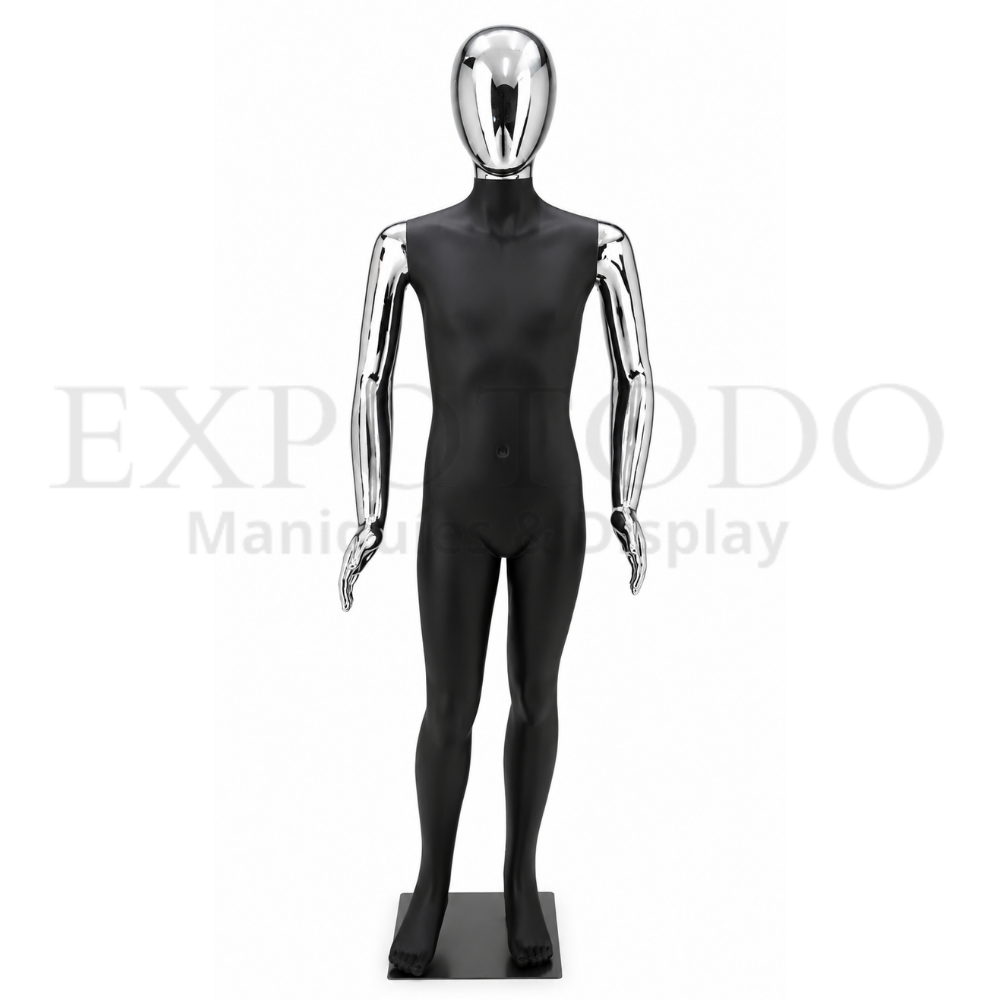 Maniquie infantil plata/negro edad 12-14 años