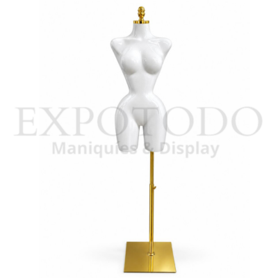 Busto Buchon Blanco brillante con tapa oro