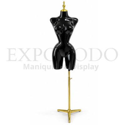 Busto Buchon Negro brillante con tapa oro